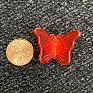 Crocs Jibbitz Red Acrylic Butterfly